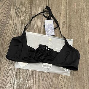 NWT Toluca Amina Bikini Top Waist Wrap Triangle Onyx Size M/L